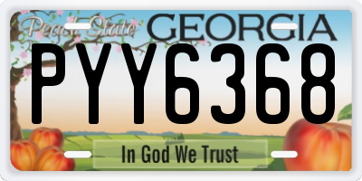 GA license plate PYY6368