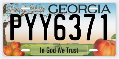 GA license plate PYY6371