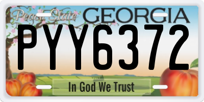 GA license plate PYY6372