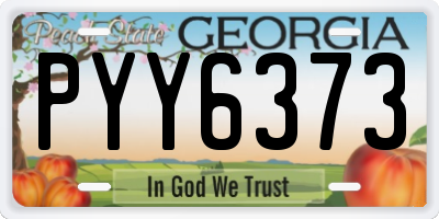 GA license plate PYY6373