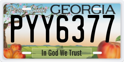 GA license plate PYY6377