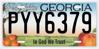 GA license plate PYY6379