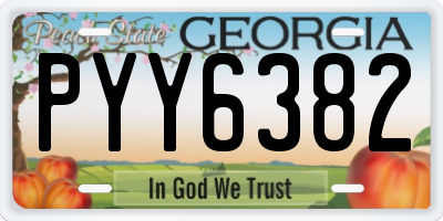 GA license plate PYY6382