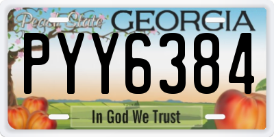 GA license plate PYY6384