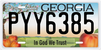 GA license plate PYY6385