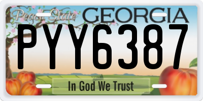 GA license plate PYY6387