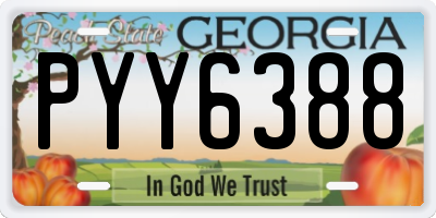 GA license plate PYY6388