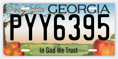 GA license plate PYY6395