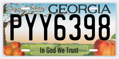GA license plate PYY6398