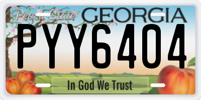 GA license plate PYY6404