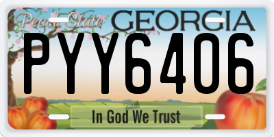 GA license plate PYY6406