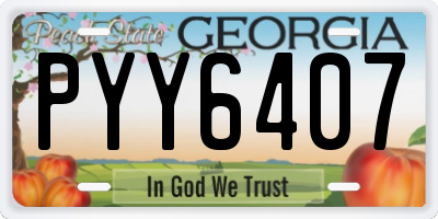 GA license plate PYY6407