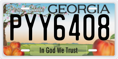 GA license plate PYY6408