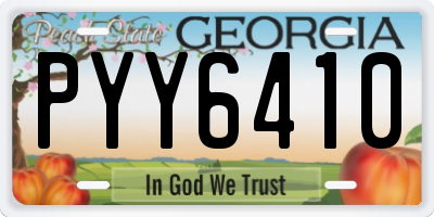 GA license plate PYY6410