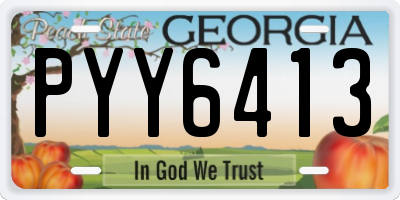 GA license plate PYY6413
