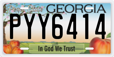 GA license plate PYY6414