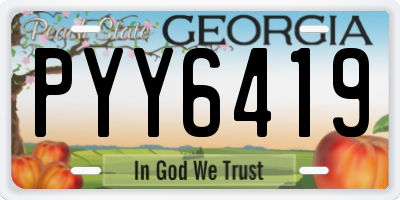 GA license plate PYY6419