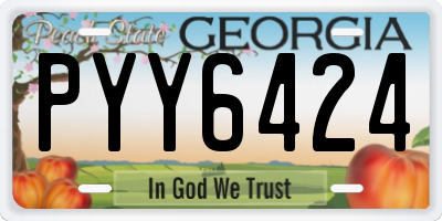 GA license plate PYY6424