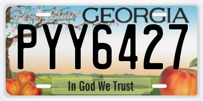 GA license plate PYY6427