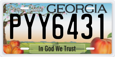 GA license plate PYY6431
