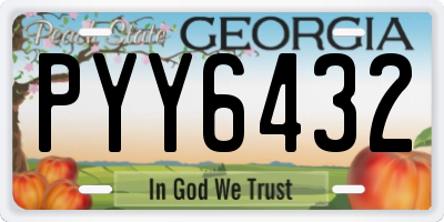 GA license plate PYY6432