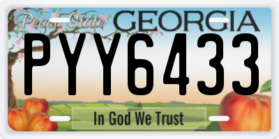 GA license plate PYY6433