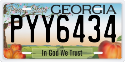 GA license plate PYY6434