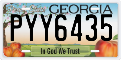 GA license plate PYY6435