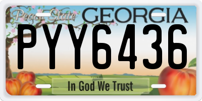 GA license plate PYY6436