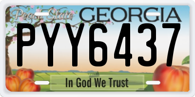 GA license plate PYY6437
