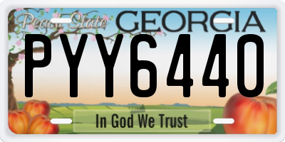 GA license plate PYY6440