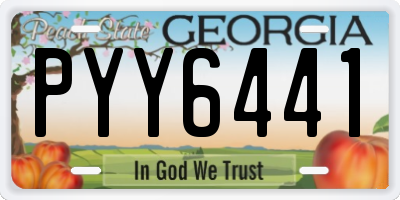 GA license plate PYY6441