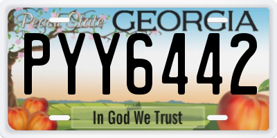 GA license plate PYY6442
