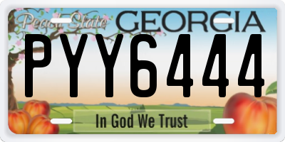 GA license plate PYY6444
