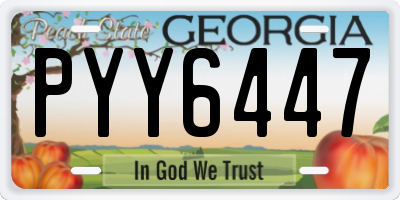 GA license plate PYY6447