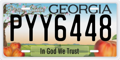 GA license plate PYY6448