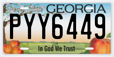 GA license plate PYY6449