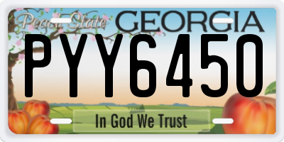 GA license plate PYY6450