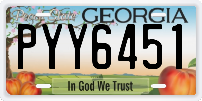 GA license plate PYY6451