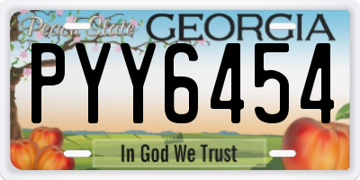 GA license plate PYY6454