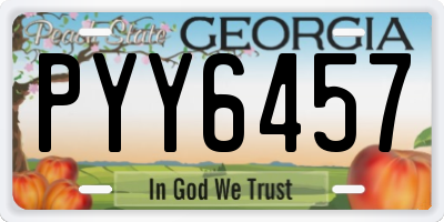 GA license plate PYY6457