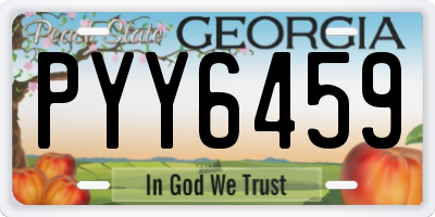 GA license plate PYY6459