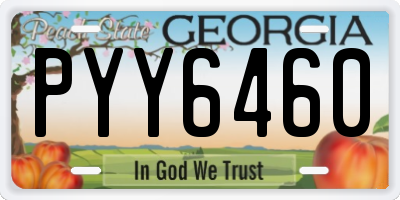 GA license plate PYY6460