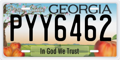 GA license plate PYY6462