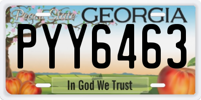 GA license plate PYY6463
