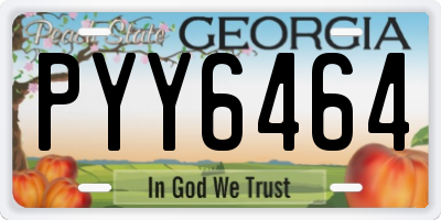 GA license plate PYY6464