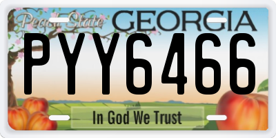 GA license plate PYY6466