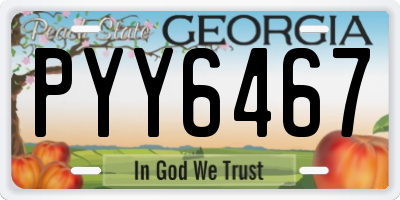 GA license plate PYY6467