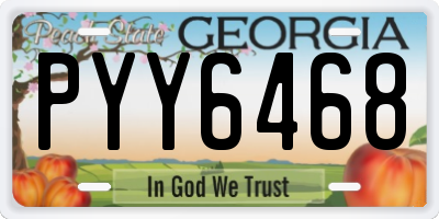 GA license plate PYY6468