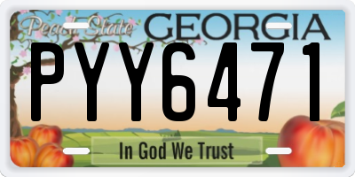 GA license plate PYY6471